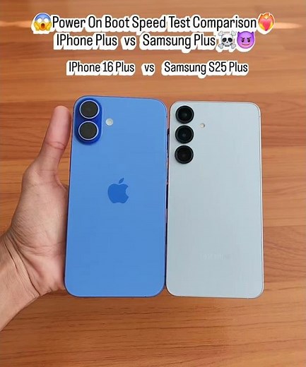 ☠️ iPhone 16 Plus vs Samsung S25 Plus – Power ON Boot Speed Test | Apple vs Samsung Speed Battle! 😱