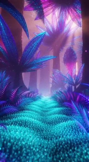 Step into a glowing alien world. Cinematic slow-motion journey through vibrant, otherworldly #alienforest #cinematic #slowmotion #vibes #nature