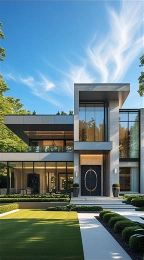 Flat rooftop - Minimalist House exterior Design.