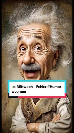 ☕ Mittwoch – Fehler #Humor #Lernen „Wer noch nie einen Fehler gemacht hat, hat noch nie etwas Neues ausprobiert.“ Fortschritt stolpert nach vorn. #AlbertEinstein #Fehlerkultur #Humor