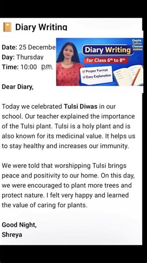 Diary Writing for Class 6 to 8 | Proper Format | Easy Explanation