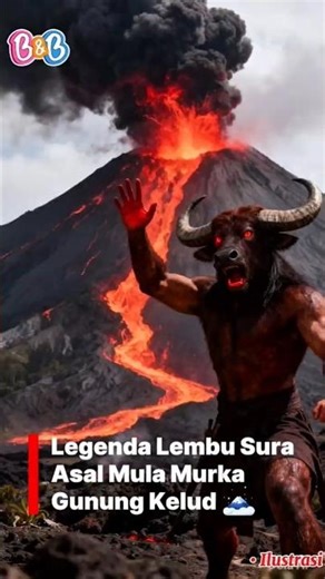 Lagenda Lembu Sura | Asal Mula Letusan gunung Kelud #shorts #ceritarakyat #gunungkelud