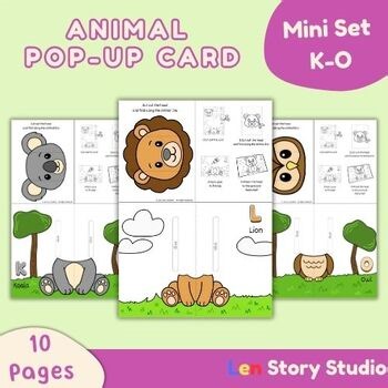 Animal Pop-Up Cards (Mini Set K–O) | Alphabet