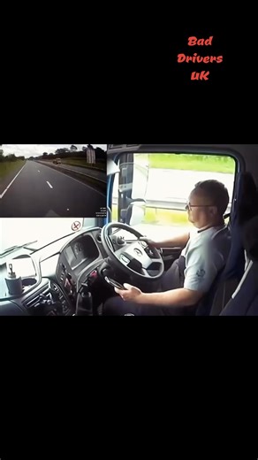 A group broken down on the motorway had a lucky escape — an HGV drifted straight towards them while the driver was on his phone. 😳 #BadDriversUK #Motorway #HGV #UKDrivers | Bad Drivers UK