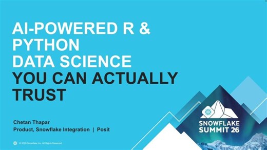 AI-Powered R Python Data Science You Can Actually Trust | Narrated Snowflake + Posit Demo | Denise Martinez, MBA