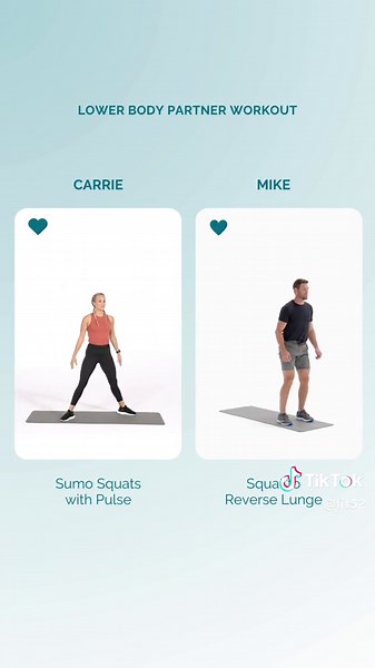 Who says sweating it out has to be a solo gig? Grab your bestie or partner and let's crush those fitness goals together! 🏋️‍♀️👫 Tag your workout buddy and show us how you level up your fitness game with a partner in crime! Join @Carrie Underwood and Mike Fisher in this intermediate partner-style workout and get ready to sweat. Try 10 reps of each move and repeat three more times! Save this to come back to any time for a serious burn! 💪 #fit52 #fitnessapp #fitnessgoals #workoutathome #workout 