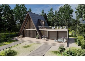 Modern A-frame 3 Bedrooms, 2.5 Bathrooms Guest House Plans Architecture Plans 2638SF of Living Area Blueprint 63’x59’ - Etsy
