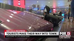 86K views · 2.8K reactions | With Las Vegas casinos reopening their doors after being closed due to the pandemic, tourists are making their way back into town. FOX5's Les Krifaton spoke with visitors landing at Las Vegas' McCarran airport on Thursday. | FOX5 Las Vegas | Facebook
