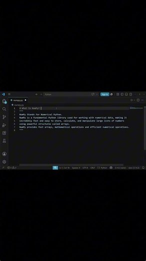 NumPy Introduction for Beginners #shorts #pythonprogramming