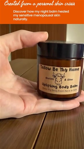 Starting my small business last June was more than just a dream—it was a personal mission. Menopause brought unexpected skin challenges, and I couldn't find products that truly nourished my sensitive skin. So, I created my first night balm, blending organic grass-fed beef tallow with natural oils. The trial and error was real, but the results? Absolutely unbelievable. My skin transformed—softer, calmer, and glowing in ways I hadn't imagined. This path has been about healing and honoring ancestra