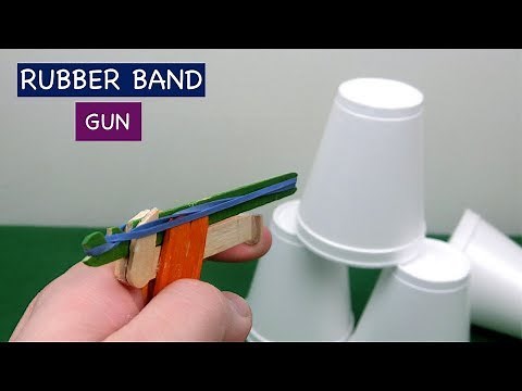 DIY Rubber Band Gun (Elastic Shooter) - Popsicle stick Craft
