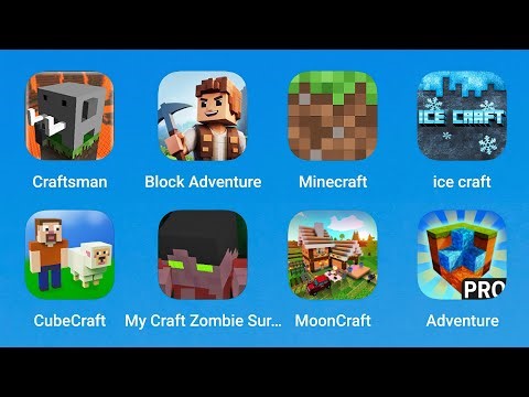 Craftsman, Block Adventure, Minecraft, Ice Craft, CubeCraft, My Craft Zombie, MoonCraft, Adventure