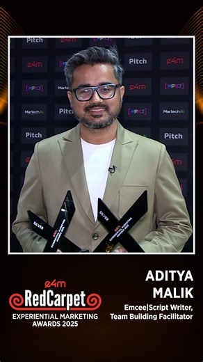 e4m Live on Instagram: "Aditya Malik, Emcee, Script Writer, Team Building Facilitator, at the #ExperientialMarketingAwards during e4m Red Carpet shared how he ensures experiences resonate across diverse audiences and what this recognition means for his work. #ExperientialMarketingAwards #AwardWinners #BrandExperience #LiveMarketing #e4m"