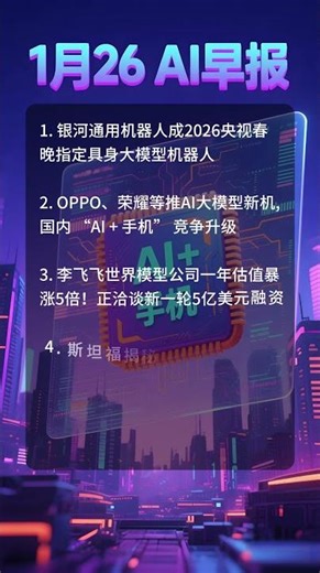 1月26 AI早报！银河通用机器人将上春晚！