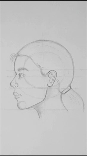 How to Draw a Female Face in Profile (Easy Tutorial) #shorts #drawingtutorial #howtodraw #sketch