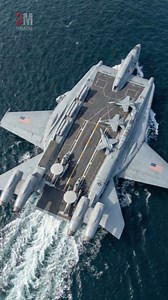 USS Freedom The Insane U.S. Navy Hybrid Aircraft-Carrier Concept😎 A futuristic aircraft carrier shaped like a giant jet sailing across the ocean. On its deck, fighter jets and a radar aircraft are positioned, showcasing a bold hybrid naval concept #military #militaryconcept #NavalPower #militaryaviation #usnavy | 3-Minute Magazine