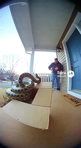 Snake Prank on Porch Pirate! #viral #ringcamera #snake