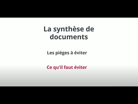 BTS Culture générale et expression française: pièges de la synthèse de documents