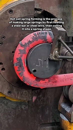 Hot Coil Spring Forming - Making Large Springs from Heated Steel Bar #HotCoilSpring #SpringMaking