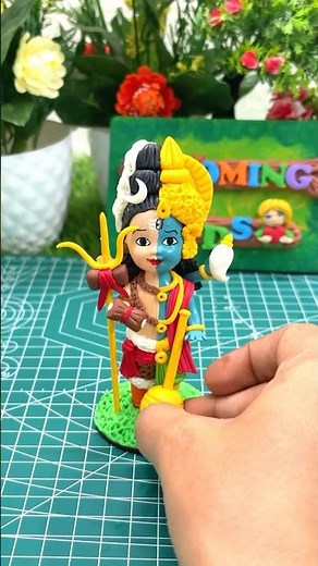 Hari Hara Arthanareeswar Making With Clay🥥🌺🙏Lord Shiva And Vishnu Idol Making With Clay🙏🙏🙏#diy