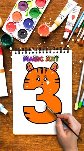 How to Draw Number 3 #numberdrawing #cutedrawing #magicart #easydrawing #shorts