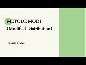 UAS PROLIN: METODE MODI (Modified Distribution)
