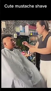 Cute mustache shave