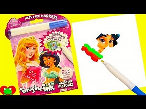 Princess Coloring Book Imagine Ink Magic Marker Jasmine, Cinderella, Ariel