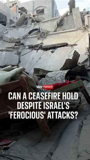 At least 104 people, including 46 children, have been killed in new overnight Israeli strikes on Gaza, hospital officials have said. But do these Israeli attacks mean the ceasefire cannot continue? Sky's Adam Parsons unpacks the 'ferocious' attacks - the deadliest since the ceasefire agreement took hold earlier this month. https://trib.al/96dc3RV | Sky News