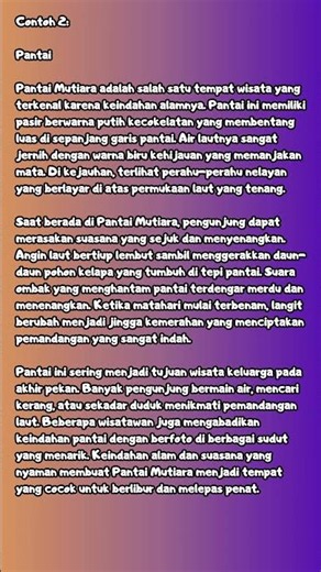 CONTOH TEKS DESKRIPSI WISATA PANTAI