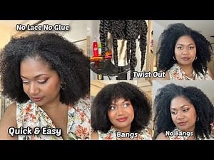 This Beginner Friendly Shake N Go Full wig will Save you Time with or without Bangs!