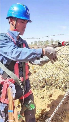 Expert Linemen Performing High-Tension Wire Security and Tensioning #welding
