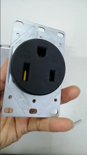 Surer 13-172 NEMA 6-50R Power Outlet, Flush Mount (50A 250V) 2P 3-Wire Grounding Receptacle w/ Plate