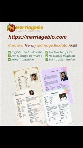 25+ Trendy Marriage Biodata Designs ✨ (Free PDF & Image Download)