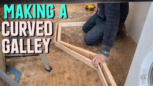 Making a curved galley for the narrowboat