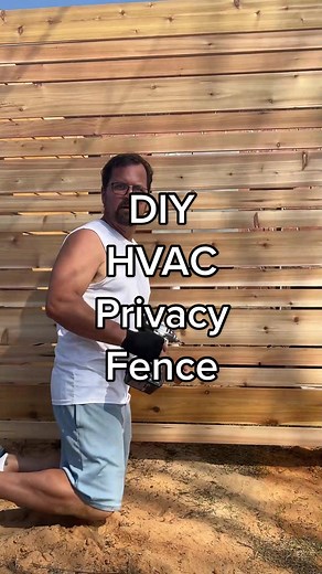 DIY HVAC Privacy Fence. How to hide an ugly HVAC condensor with style. Call before you dig! 👊 #fence #fencebuild #diyfence #privacyfence #privacyscreen #hvac #diyoutdoorproject #diyproject #diyprojects #diyhome #fences #fencebuilder #outdoorproject #yard
