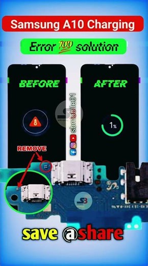#short Samsung a10 charging error problem solution