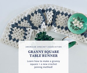 Granny Square Crochet Table Runner
