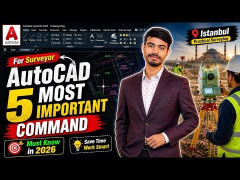 AutoCAD 5 Most Important Command For Surveyor || Survey Autocad Command