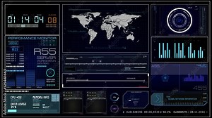 Futuristic command center interface. HUD panel. Cockpit HUD concept. Heads Up design