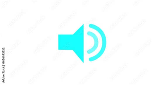 Speaker icon animated on, speaker volume animation, microphone, sound voice speaker icon animated optimized for audio UI and sound visualization