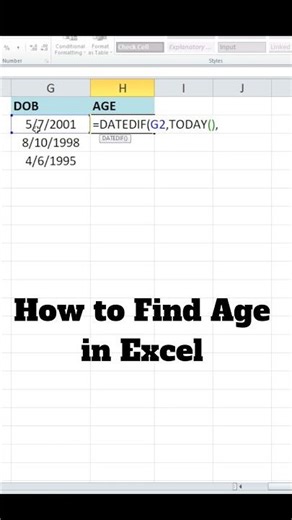 Powerful Excel Trick Find Age in Ms Excel