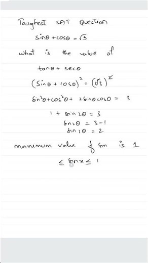Toughest SAT… Solution Explained #maths #shorts
