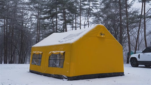 ❄️在豪华充气帐篷里进行大雪天露营by yoyo camp youtube