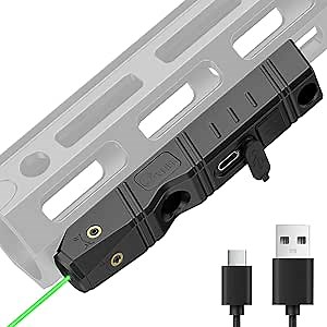 CVLIFE Laser Sight for Rifle, Red/IR/Green Laser Sight Compatible with M-Lok Rail Surface, Ultra Low-Profile Tactical Laser for Guns, Rechargeable M-Lok Laser with Strobe Function