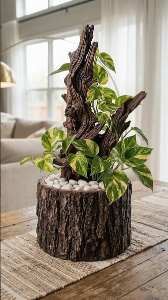 DIY Golden Pothos & Driftwood Planter | Easy & Elegant Houseplant Styling Ideas 🌿