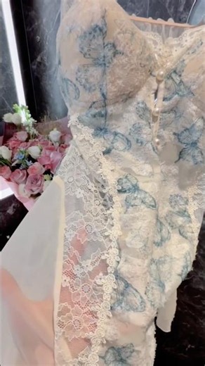 French Rococo Butterfly Lace Lingerie Sheer Mesh Nightwear Lingerie