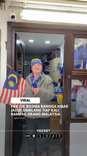 VOCKET on Instagram: "Seorang pengguna Threads berkongsi pengalaman hospitaliti yang unik oleh seorang pemilik kedai di Bosnia sewaktu melancong ke sana. Di dalam video yang dikongsikan, kelihatan sosok pak cik dari dalam kedai kecilnya langsung keluar sambil mengibarkan bendera Malaysia dengan bangganya apabila melihat kehadiran rakyat Malaysia. Hubungan istimewa antara Malaysia dan Bosnia-Herzegovina sebenarnya berakar umbi daripada bantuan besar yang diberikan oleh Malaysia semasa dan selepas