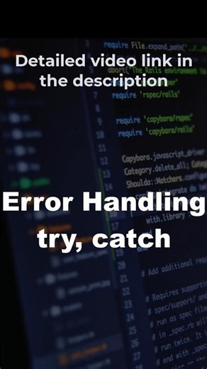 Error Handling ❌ #shorts #ytshorts #learnjavascript #javascript #trycatch #errorhandling #errorsinjs