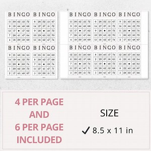 100 Printable Bingo Cards | 1, 2, 4 and 6 per Page, Custom Bingo Card, Editable Canva Template, Party Games, Holiday Bingo, Adult Bingo PDF - Etsy Australia